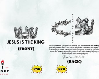 Koning van glorie Psalm 24:7-10 PNG SVG, christelijke SVG PNG, Jezus SVG, religieuze SVG, Bijbelvers shirt, christelijke sweatshirt, christelijk shirt, Bijbel