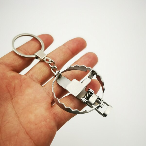 Bear Trap Keychain Etsy