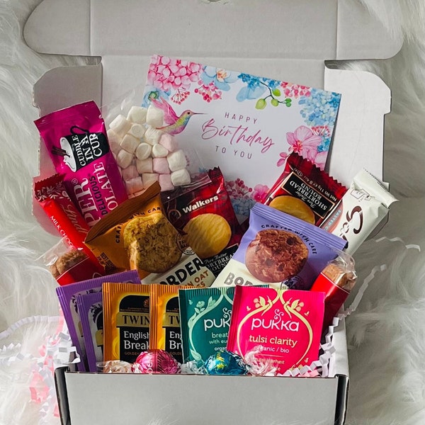 Afternoon Tea Box Hamper TEA BISCUITS CHOCOLATE Hug in a Box Christmas Gift Box Tea Mothers Day Thinking Of You Thank You Teacher Gift