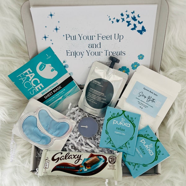 Pamper Gift Box For Her Birthday Relax Pamper Hamper Self Care Package Hug in a Box Pick Me Up Thinking of You Personalised Letterbox Gift