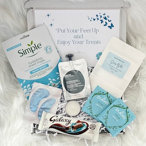 Pamper Gift Box For Her Birthday Relax Pamper Hamper Self Care Package Hug in a Box Pick Me Up Thinking of You Personalised Letterbox Gift
