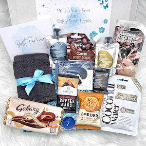 Mens Pamper Gift Box Birthday Box for Men Self Care Package for Him Fathers Day Pick Me Up Thinking of You Personalised Letterbox Gift Maxi Coffee