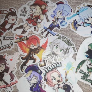 Genshin Stickers – Random Pull or Full Set – Cute Vinyl Fanart for Journals & Gifts