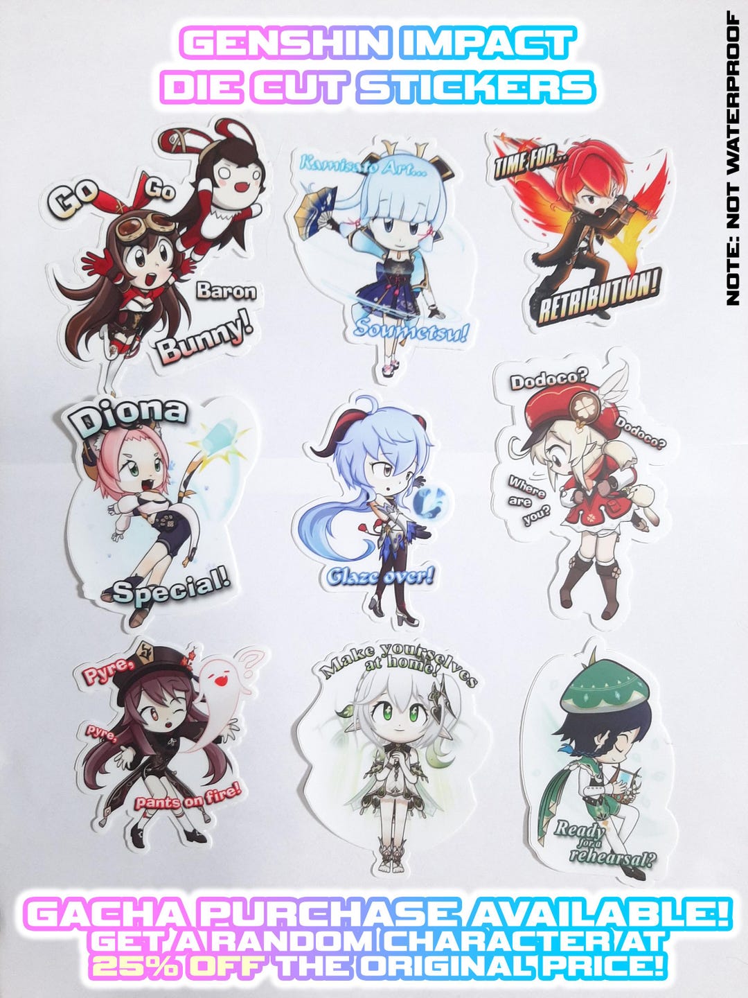 Uzo Sticker Genshin Impact Stickers – Chibi Die Cut Fan Art | Random Pull or Full ...