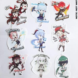 Genshin Impact Stickers – Chibi Die Cut Fan Art | Random Pull or Full Set | Cute Anime Gift