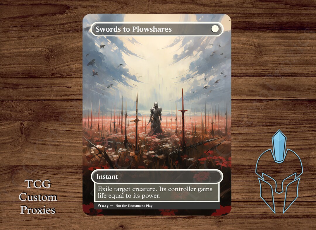 Swords to Plowshares Magic Playtest Proxy Fullart Etsy