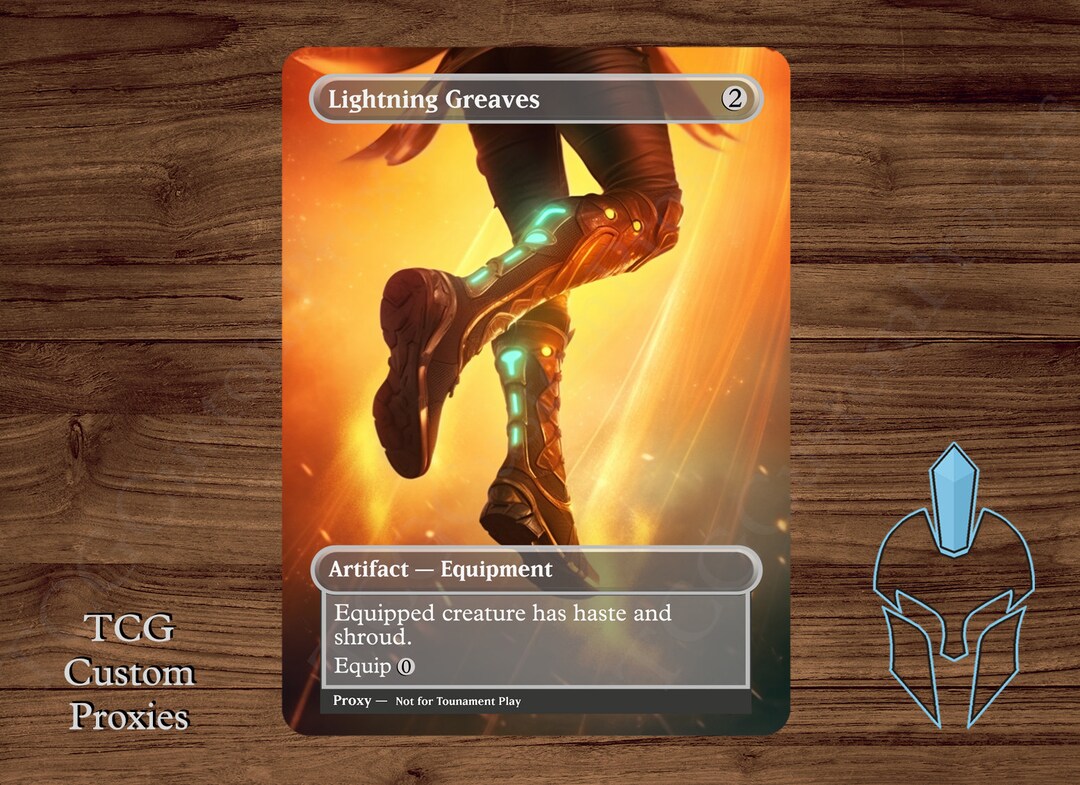 Lightning Greaves Magic Playtest Proxy Fullart Etsy