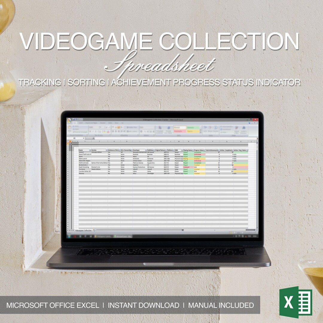 Videogame Collection Spreadsheet Tracking Sorting & Etsy
