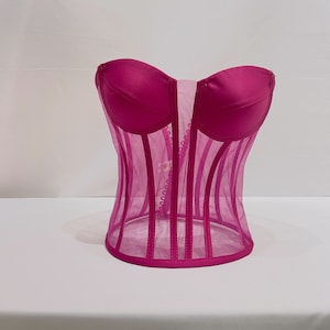 Transparent Corset | Mesh Bustier | Bustier Corset Top | Bridal Lingerie | Cupped Corset | Bridal Shower Gift |  Over Bust Corset