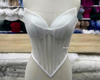 Weißes transparentes Korsett – transparentes Korsett