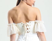 Bridal Mesh Bustier Corset Top | Cupped Wedding Lingerie