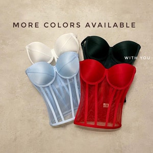 Abschlusskorsett, Bustier Korsett Oberteil, Vorgefertigtes Korsett, Fertige Korsetts, Basiskorsett, Blankokorsett, Benutzerdefinierte Bustier, Transluzentes Korsett