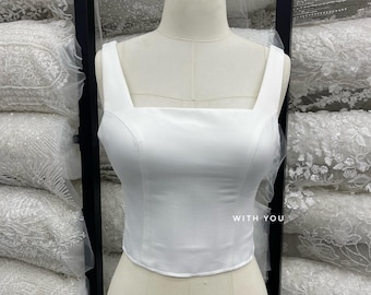 Satin Braut Korsett Basis: Hochzeitskleid Bustier Top, Custom Fit