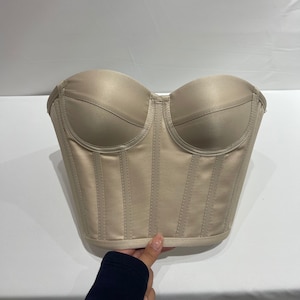 Beige Corset Top | Satin Short Corset | Happy New Year Shirt | Bridal Corset | Bustier Corset Top | Over Bust Corset | Mesh Bustier