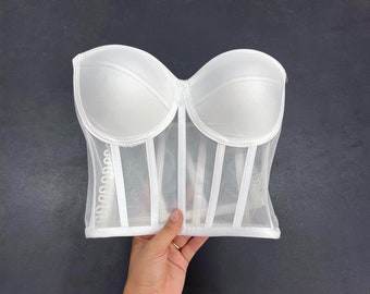 Lace Bustier Sheer Bustier Transparent Corset Bridal