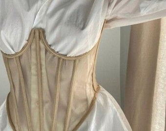 Haut corset sous la poitrine | Lingerie de mariée | Corset sans bonnets | Cadeau nuptiale de douche | Corset transparent | Corset de mariée | Bustier en résille