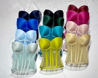 Sheer Mesh Bustier Corset Top | Strapless V-neck Lingerie
