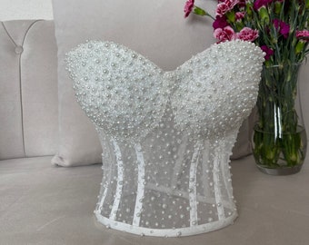 Rhinestone Bustier | Crystal Bustier Top | Bridal Corset | Bustier Corset Top | Embellished Corset | Beaded Bustier | Sparkly Bralette