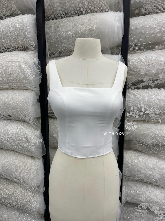 Satin Bridal Corset Base: Wedding Dress Bustier Top, Custom Fit