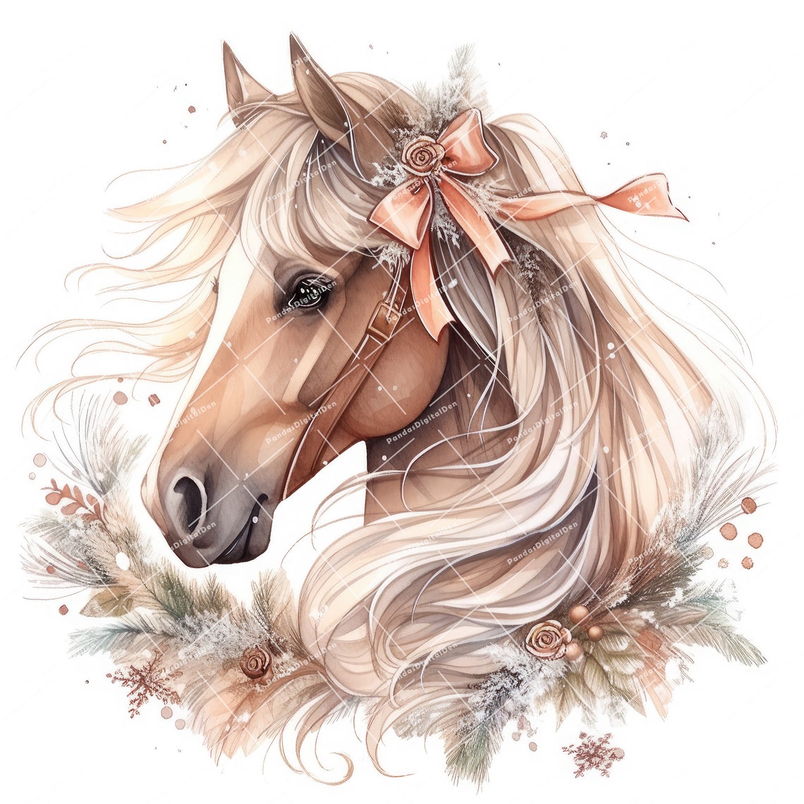 20 Watercolor Christmas Fairy Horses Clipart Set Horse Portrait Farm Il 1140xN.5314485658 1f8n