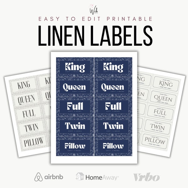 Linen Closet Sheet Labels Etsy