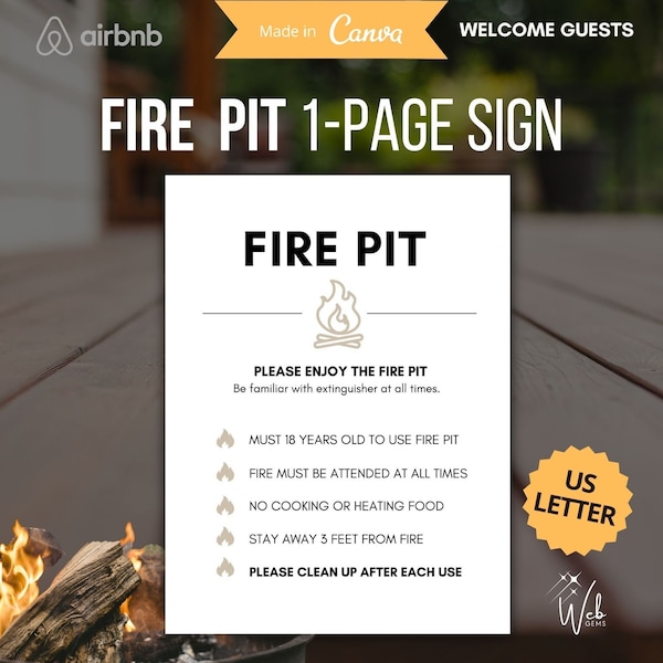 Firepit Sign, Fire Pit Sign, Camping, Outdoor Sign, Fire Pit Rules, Summer, Outdoor Signs, Camping Decor, Fire Pit Decorations, Firepit