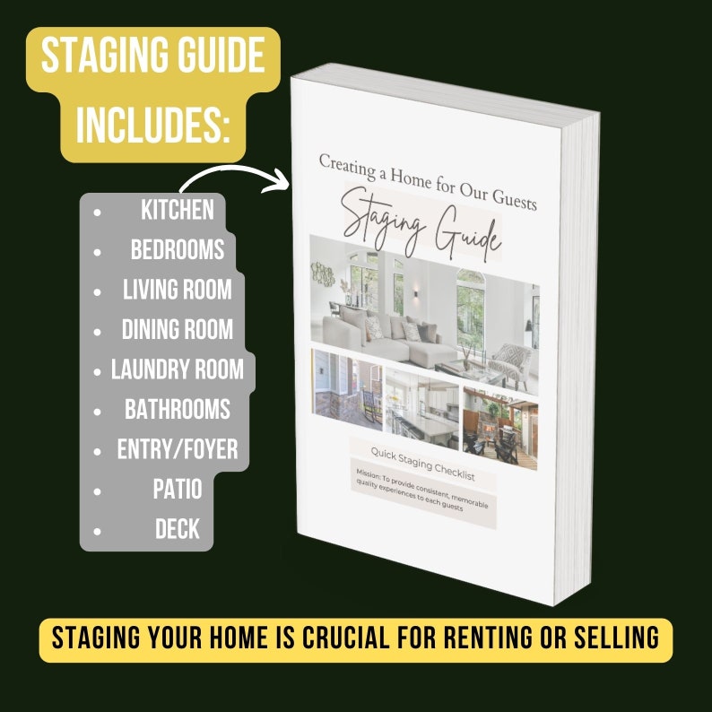 Airbnb Staging Guide, Staging Checklist, Rental Staging Guide Printable, Property Staging, Home