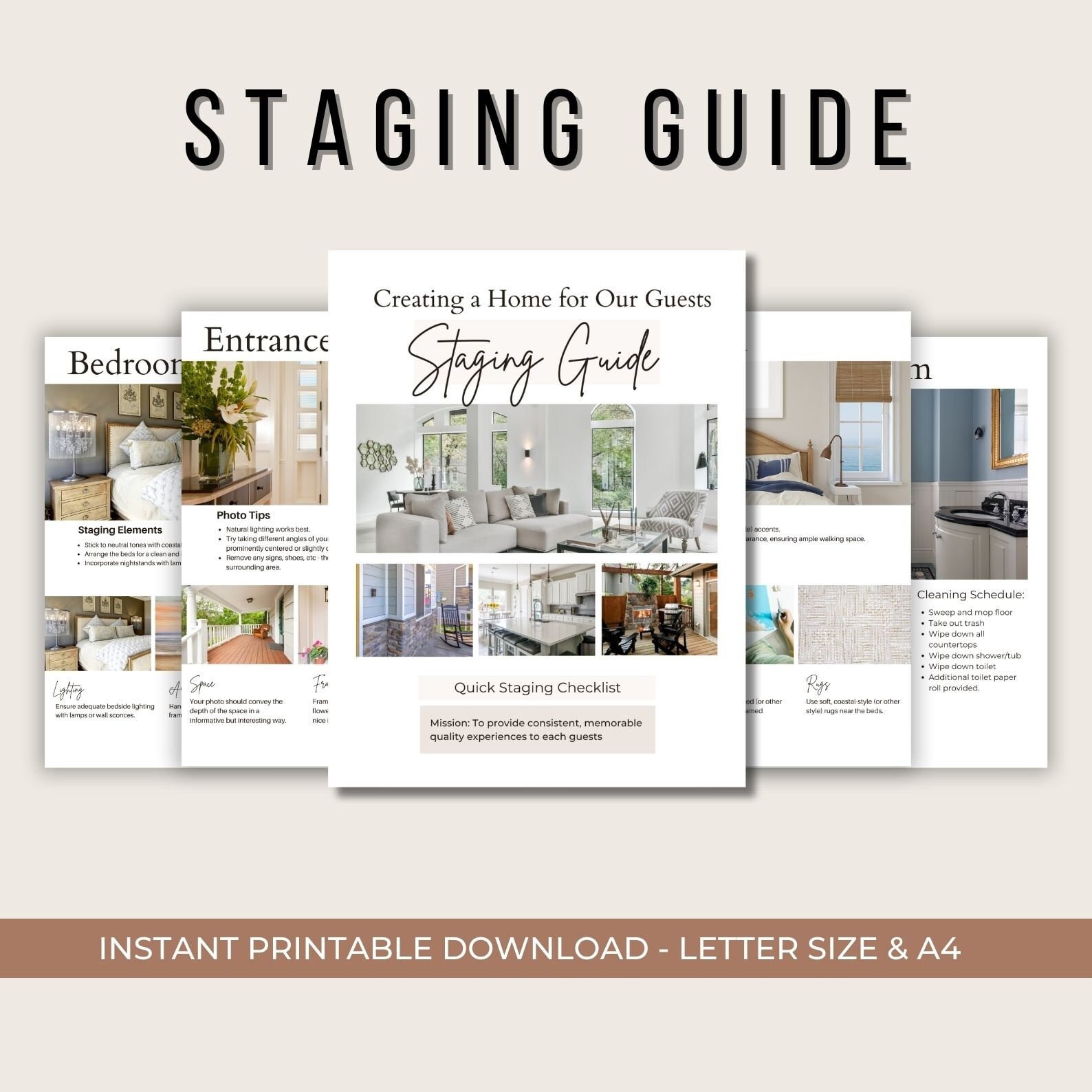 Airbnb Staging Guide: Rental Property Checklist (Digital Download)