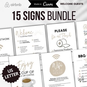 Airbnb Welcome Sign Template: Vacation Rental Guest Info (Digital Download)