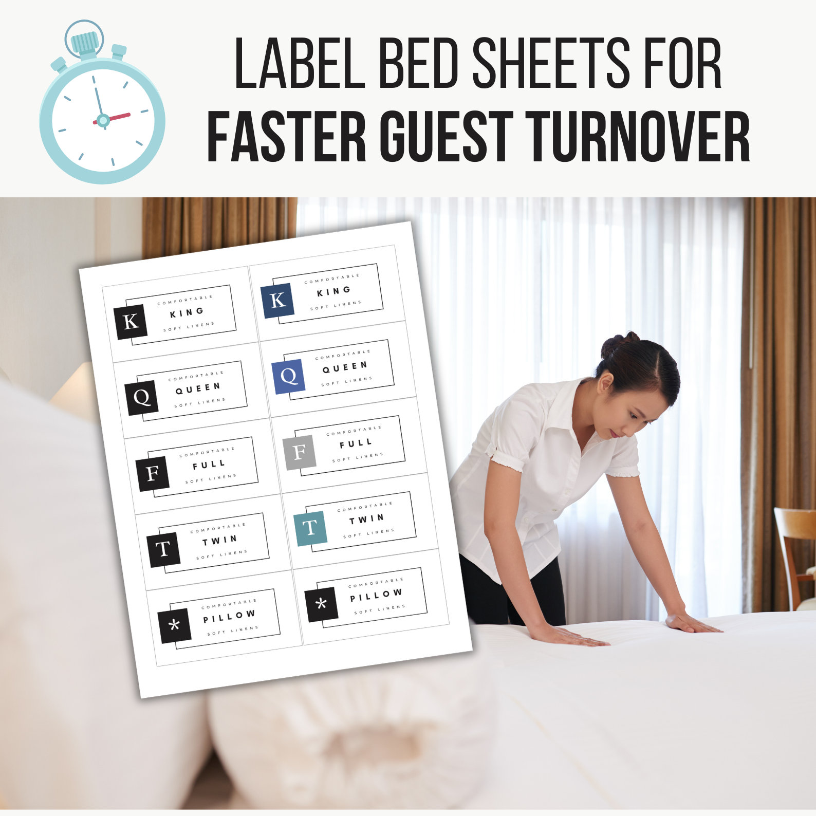 Bedsheet Linen Labels, Linen Labels Pack, Bed Sheet Labels, Sheet