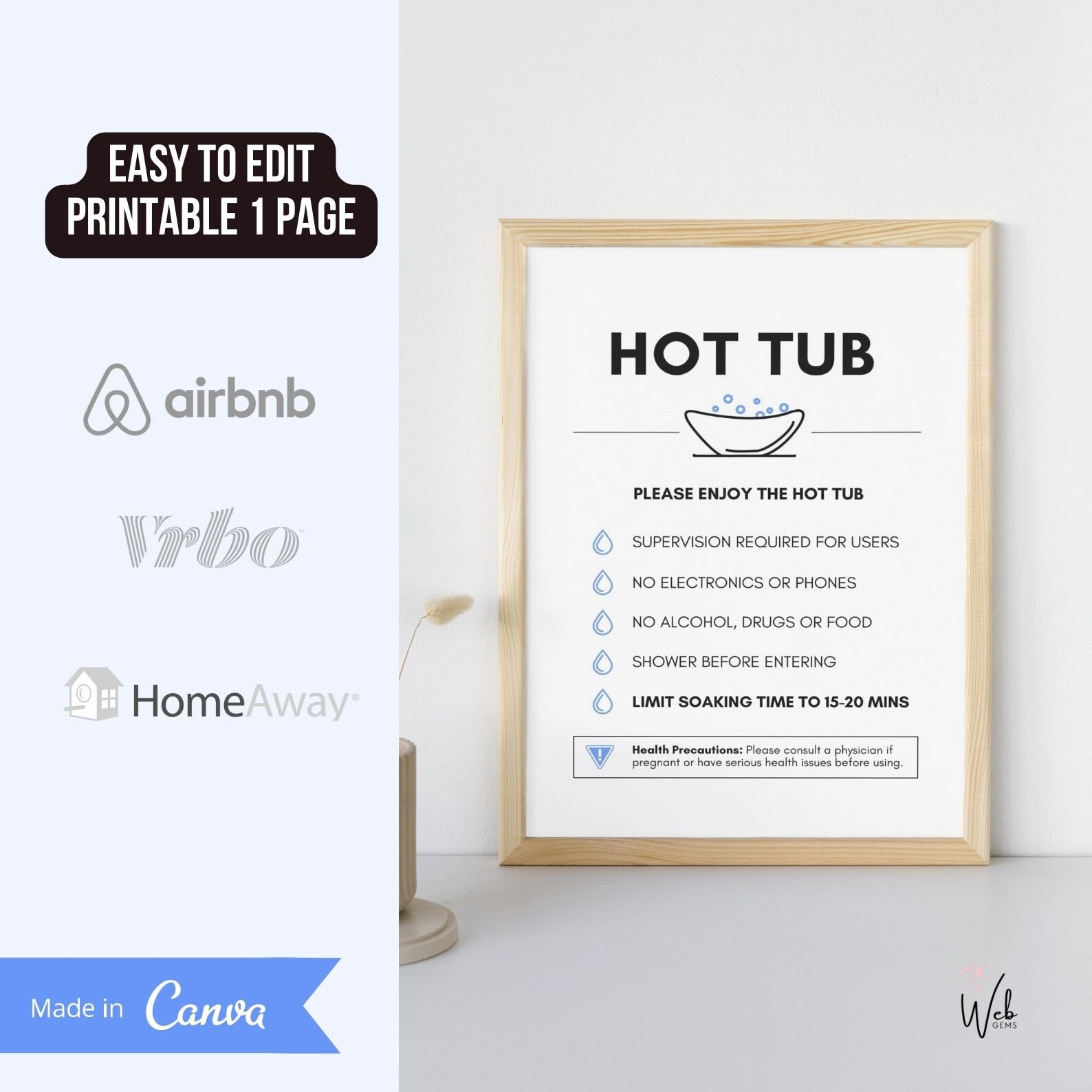 Hot Tub Rules Sign, Hot Tub Signs, Hot Tub Rules, Pool Safety Sign, Hot ...