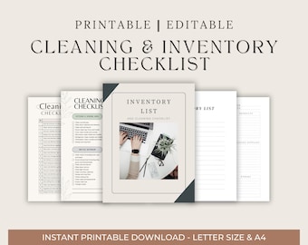Airbnb Cleaning Checklist: Editable Vacation Rental Inventory (Digital Download)