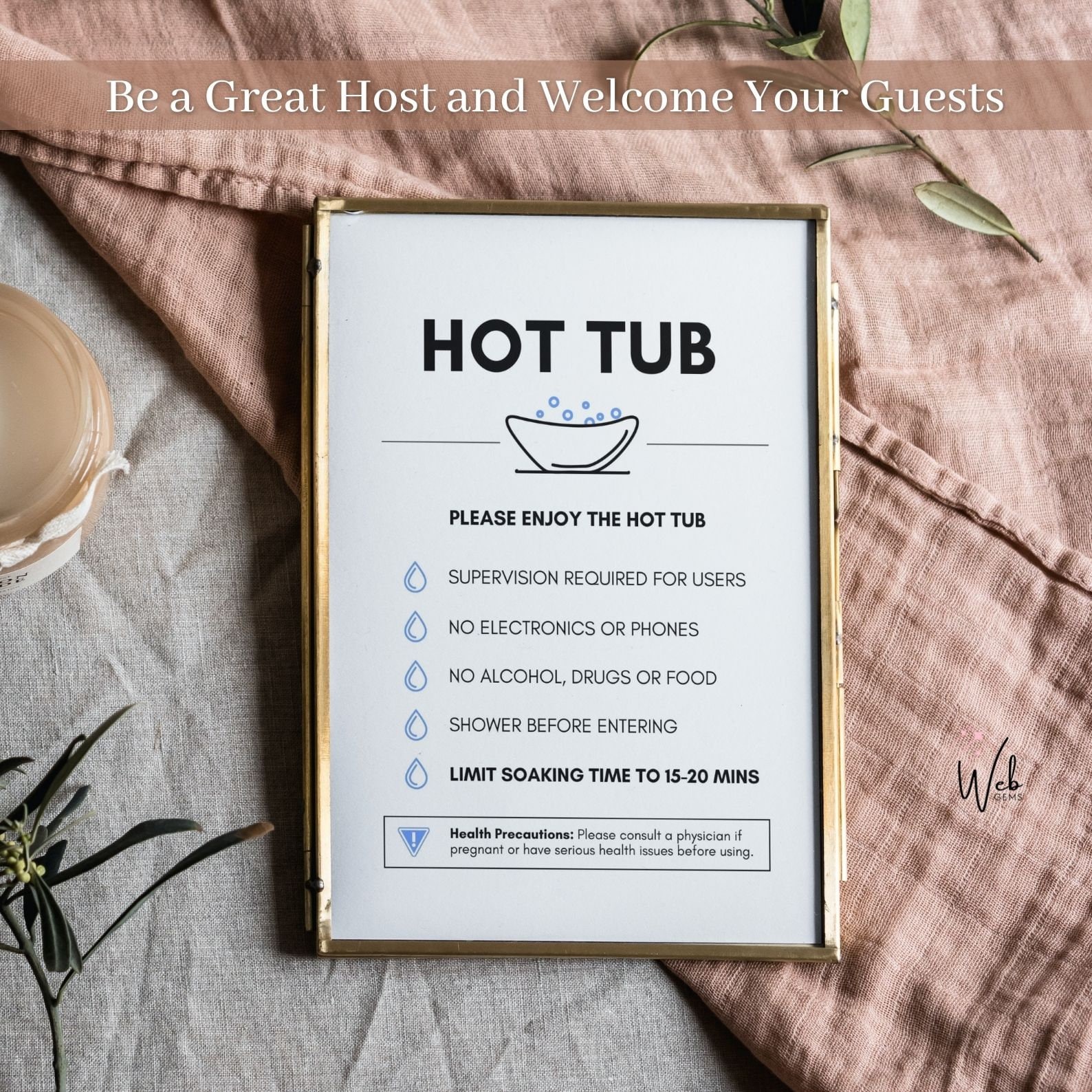 Hot Tub Rules Sign Custom Hot Tub Sign Personalised Hot Tub - UK