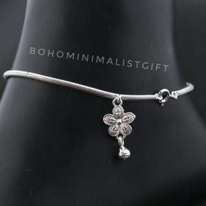 925 Sterling Silver Anklet, Handmade Artisan Design Leg Anklet, Gift For Daughter, Unique Jewelry