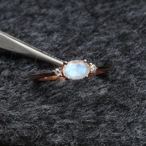 Genuine Moonstone Ring, 925 Sterling Silver Ring, Handmade White Rainbow Ring, Engagement Ring, Wedding Ring, Anniversary Gift For Women