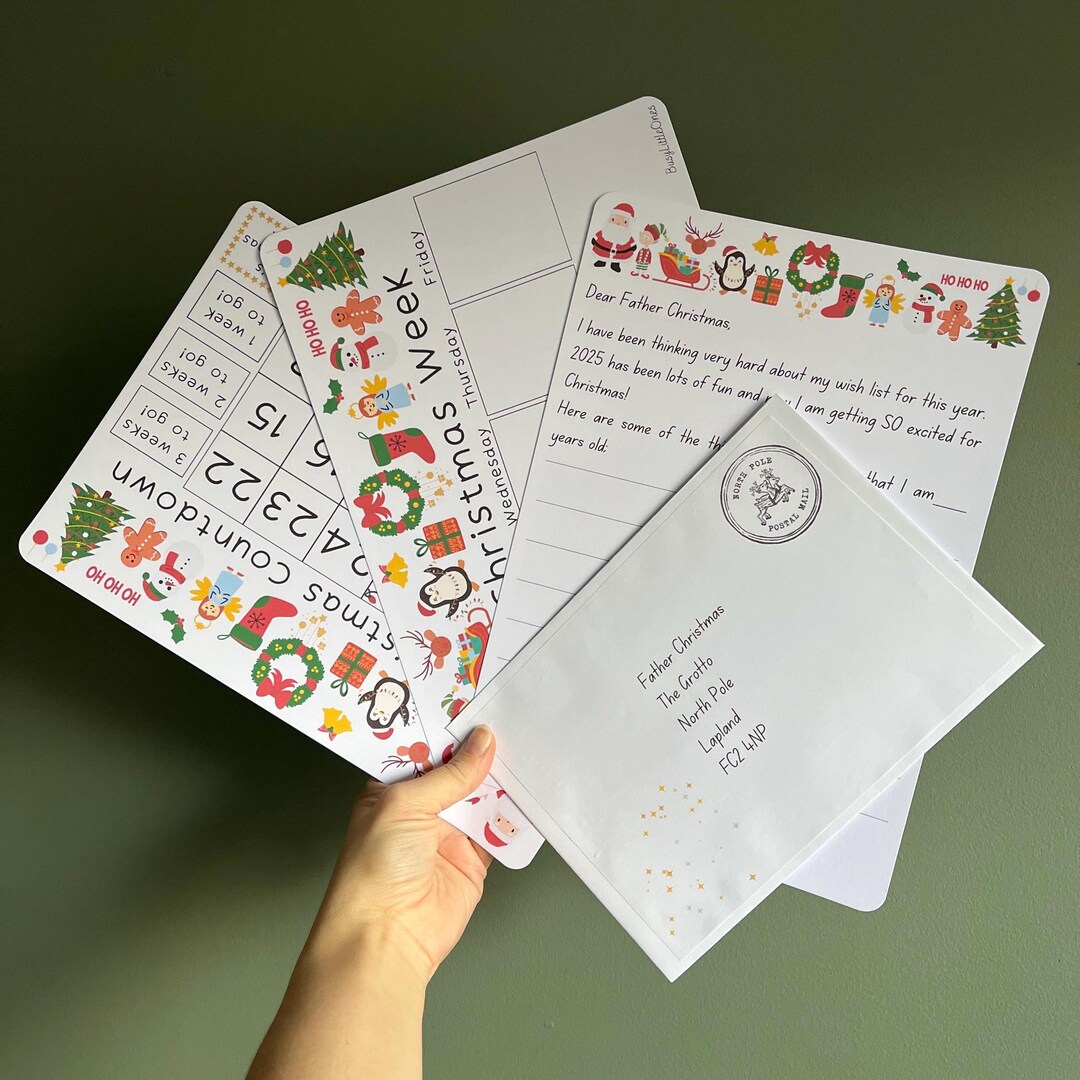 Personalised Christmas Countdown | Letter to Santa Set - Etsy