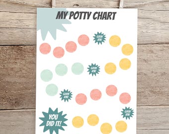 Potty Training Chart | Printable Potty Chart | Reward Chart | Sticker Reward Chart | Montessori Download | Toddler Reward Chart