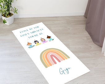 Rainbow Yoga Mat, Custom Name Yoga Mat for Kids, Rainbow Gifts, Rainbow Gifts for Kids, Custom Yoga Mat, Yoga Mat for Girls, Kids Gift Ideas