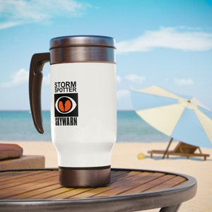 SKYWARN Storm Spotter Stainless Steel Travel Mug with Handle, 14oz