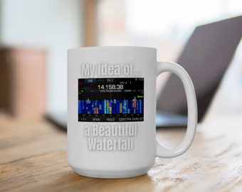 Amateur Radio Waterfall Ceramic Mug 15oz