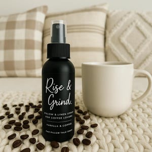 Oreiller café vanille et vaporisateur pour le linge : parfum d'ambiance entièrement naturel (4 oz)