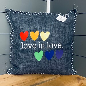 Custom Pride Home Decor Pillow Cover. Love is lover. Pillow Cover. Personalize pillow for homosexual, pride decor, love, rainbow