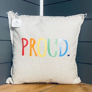 Custom Pride Home Decor Pillow Cover. Proud. Pillow Cover. Personalize pillow for homosexual, pride decor, love, rainbow, proud, gay decor