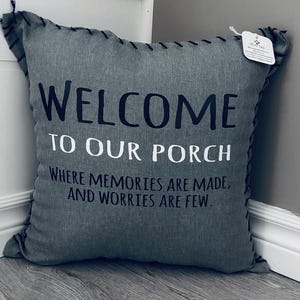Welcome to Our Porch Pillow: Waterproof Outdoor Decor, Personalized Home Pillow