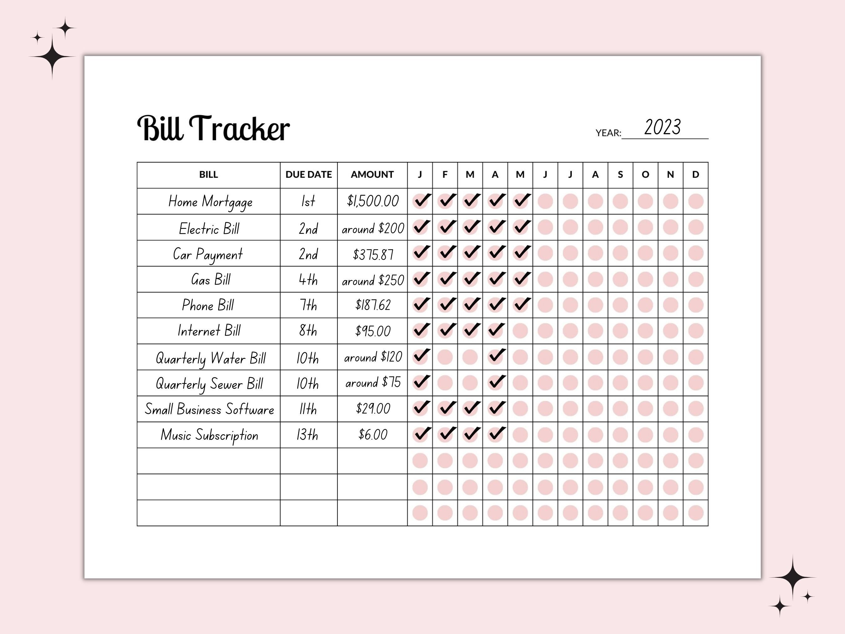 Bill Tracker Bill Tracker Template Expense Tracker Budget Planner Bill Tracker Bill Tracker Template Expense Tracker Budget Planner