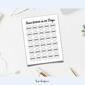 Save 5000 in 30 Days, 5000 Savings Challenge, 5K 30 Day Challenge ...