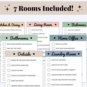 Printable Cleaning Cards, Room by Room Cleaning Cards, Family Chore ...