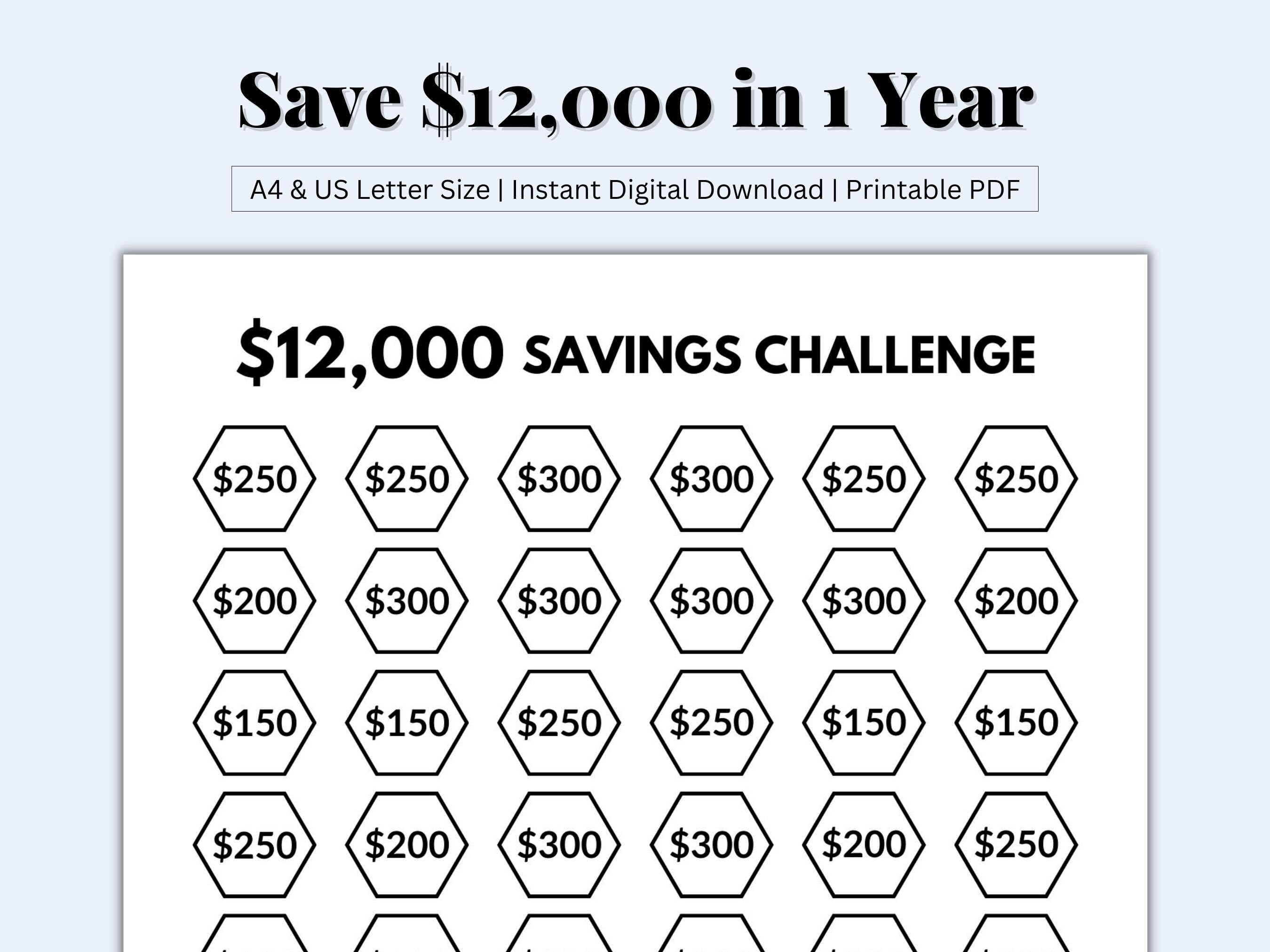 12000 Savings Challenge 12k In 52 Weeks Money Challenge Save 12000 12000 Savings Challenge 12k In 52 Weeks Money Challenge Save 12000