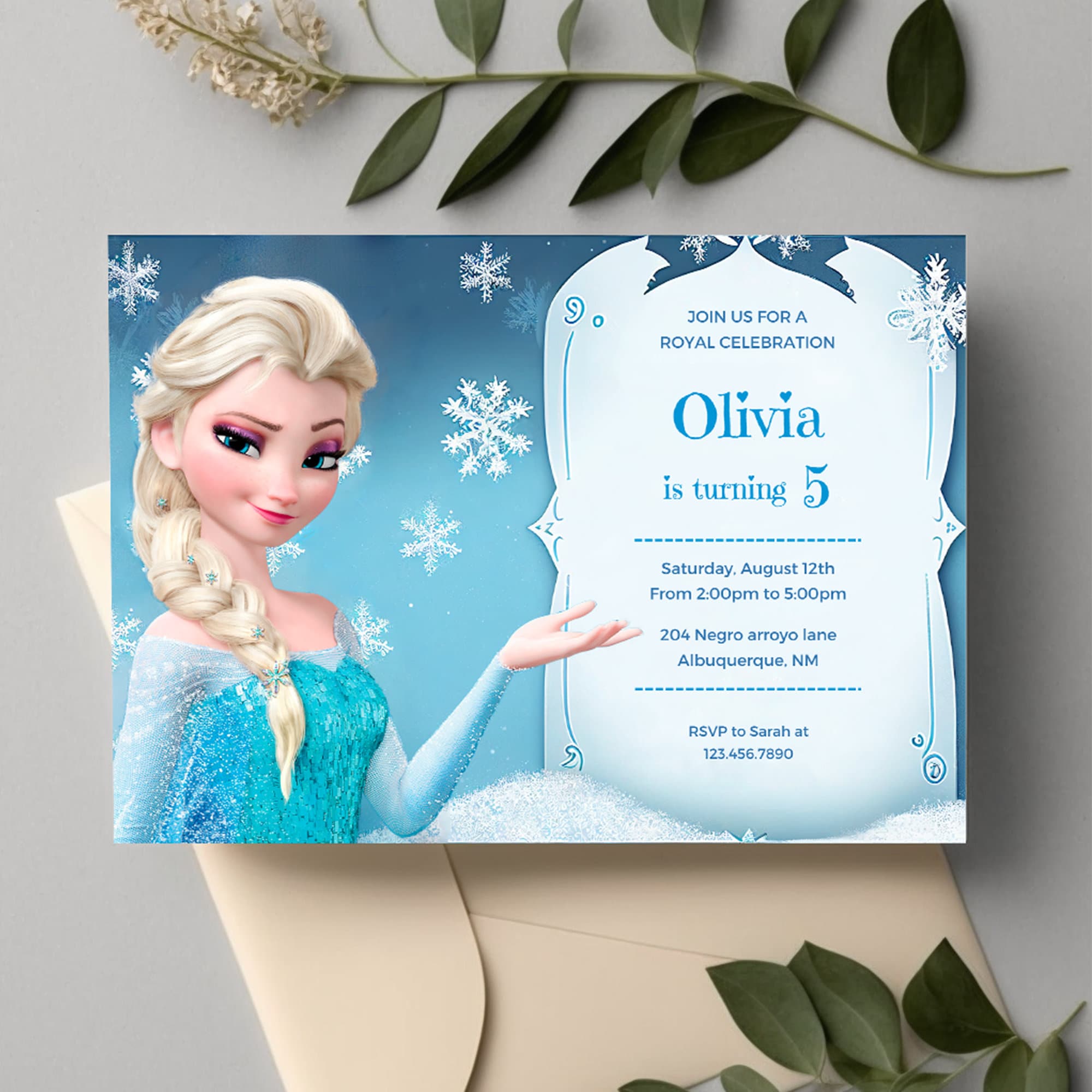 Frozen Birthday Party Invitation Canva Template Digital Etsy