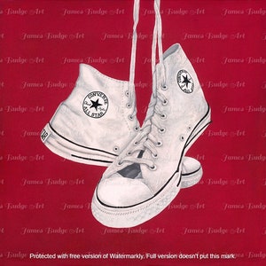Converse Shoe Red- High Quality Art Print